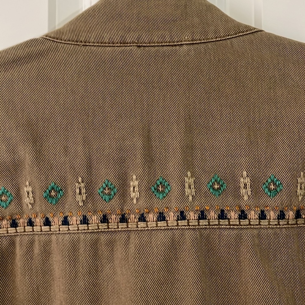 Sundance embroidered olive cargo jacket - Picture 11 of 12